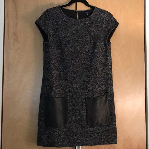 Madewell Dresses & Skirts - NWOT Madewell Wool & Leather Shift Dress